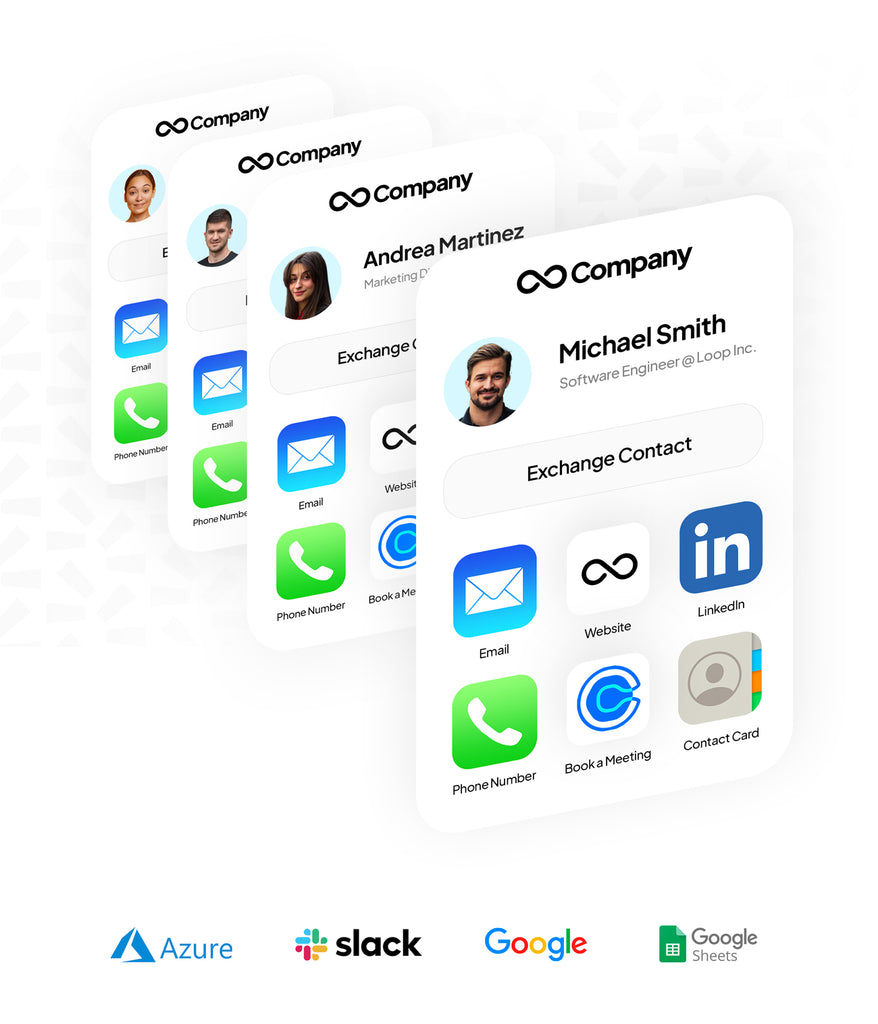 Tapni For Business Digital Business Cards Microsoft Azure Google Slack Integrations